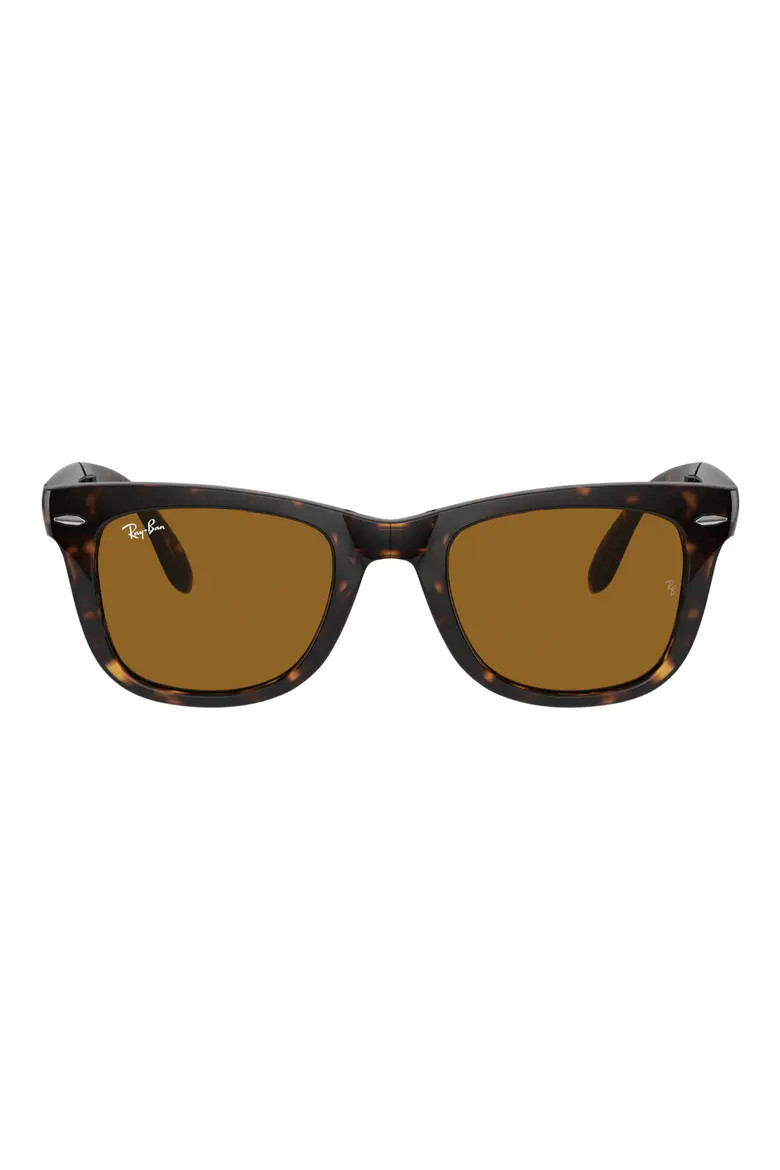 Ray-Ban Wayfarer 54mm Folding Sunglasses in Light Havana at Nordstrom | Nordstrom