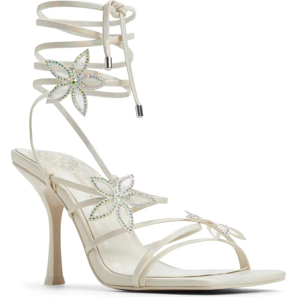 Call It Spring By Aldo Bouquet Ankle Wrap Sandal in White at Nordstrom, Size 8.5 | Nordstrom