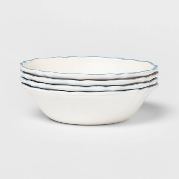 23oz 4pk Melamine Dinner Bowls White - Threshold&#8482; designed with Studio McGee | Target
