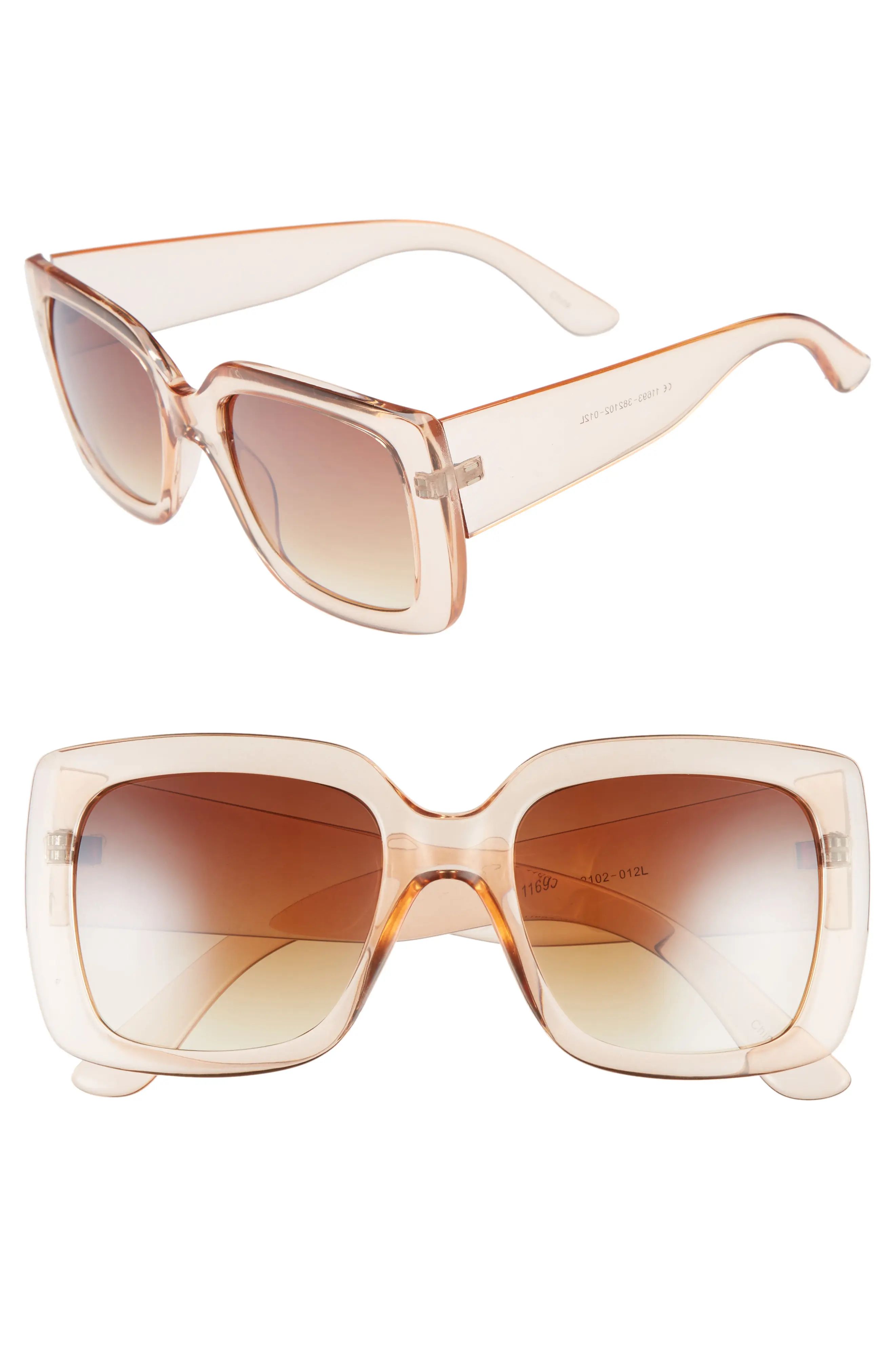 50mm Translucent Square Sunglasses | Nordstrom
