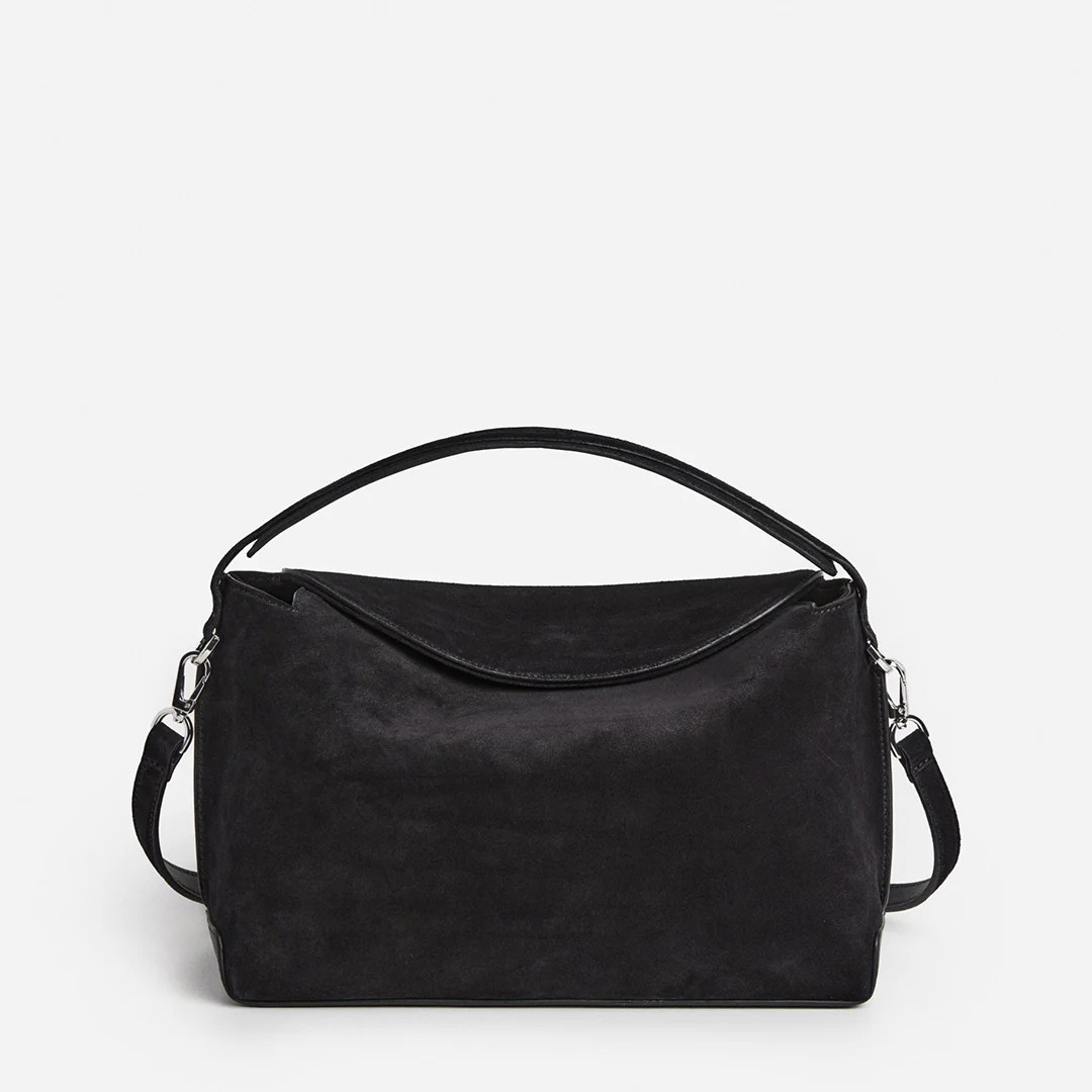 Helia Handbag Suede Black Bag | Flattered
