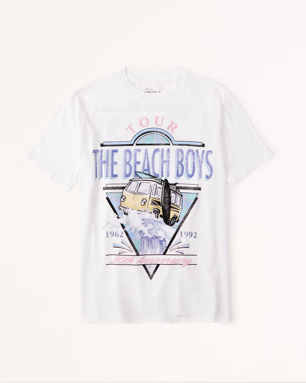 Oversized Boyfriend Beach Boys Graphic Tee | Abercrombie & Fitch (US)