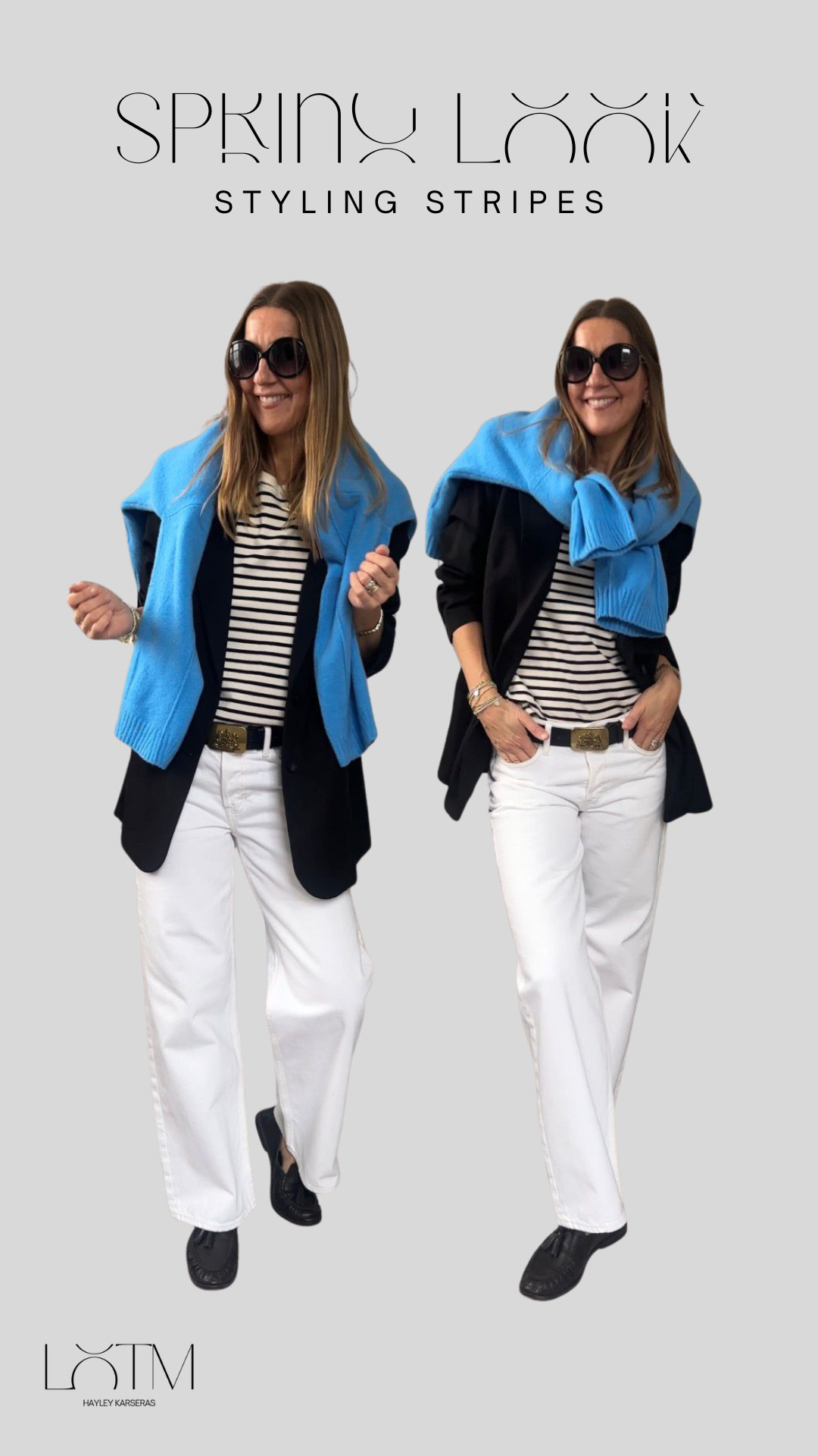 A classic striped shirt pairs perfectly with a blazer and white jeans! I love adding a pop of colour to my outfits with a jumper or a scarf.  

 #LTKspring #LTKworkwear #LTKstyletip