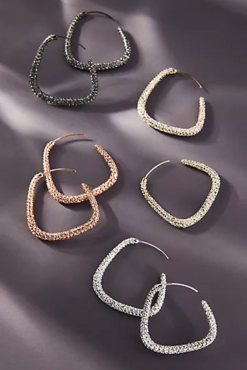Pavé Hoop Earrings | Anthropologie (US)