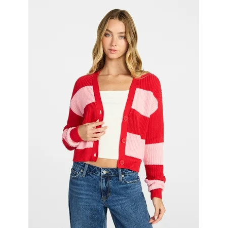 No Boundaries Cropped Knit Cardigan, Women's XXS-XXL | Walmart (US)
