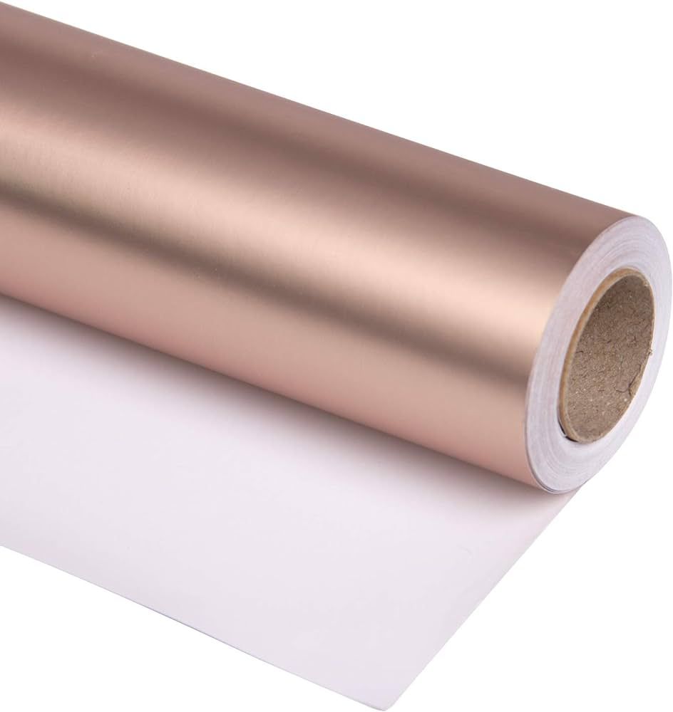 RUSPEPA Rose Gold Matte Wrapping Paper - 81.5 Sq Ft - Solid Color Paper Perfect for Wedding,Birthday | Amazon (US)