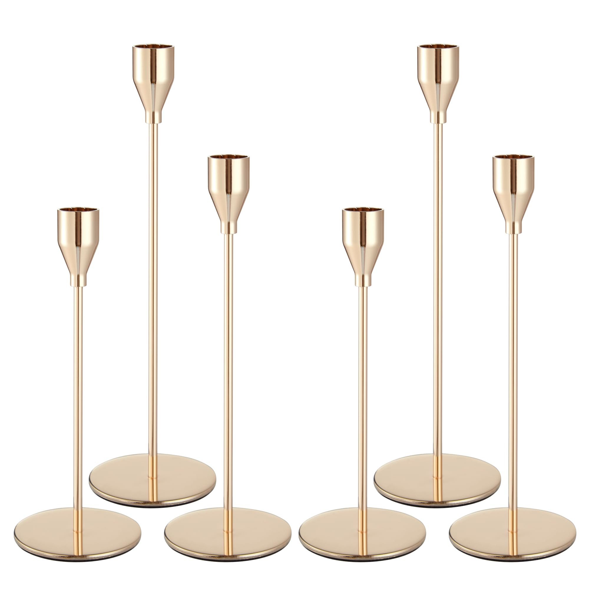 Set of 6 Gold Candlestick Holders Gold Candle Holder Taper Candle Holders Decorative Candle Holde... | Amazon (US)