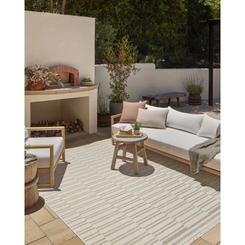 Amber Lewis x Loloi Malibu Ivory / Dove Indoor / Outdoor Area Rug | Wayfair North America