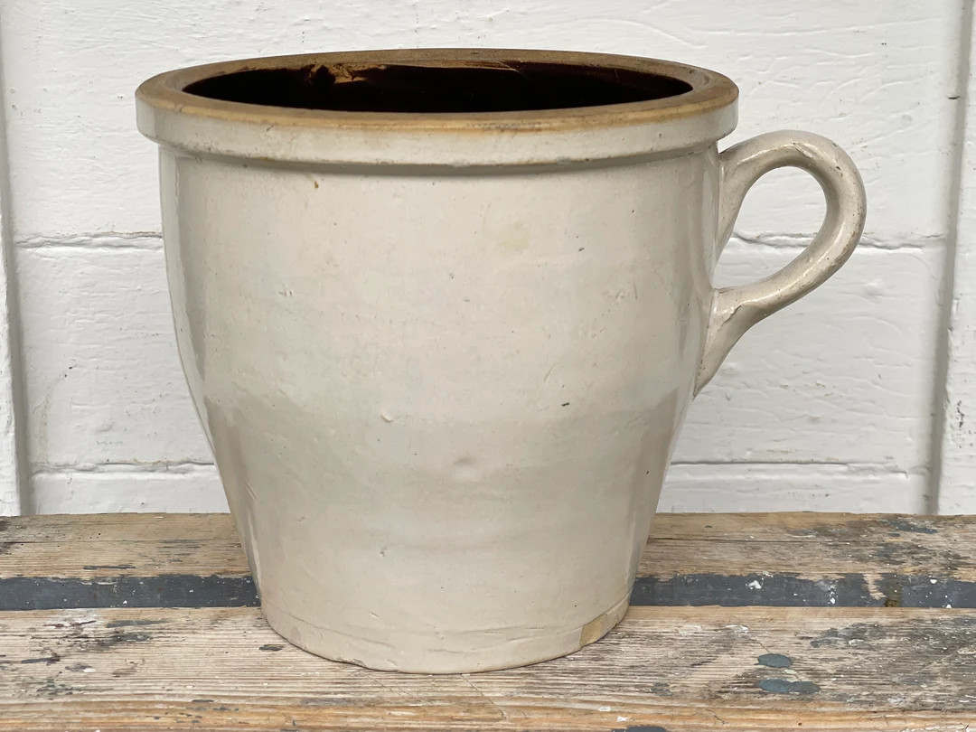 antique stoneware chamber pot ~ rare piece ~ stoneware crock ~ antique crock with handle ~ stonew... | Etsy (US)