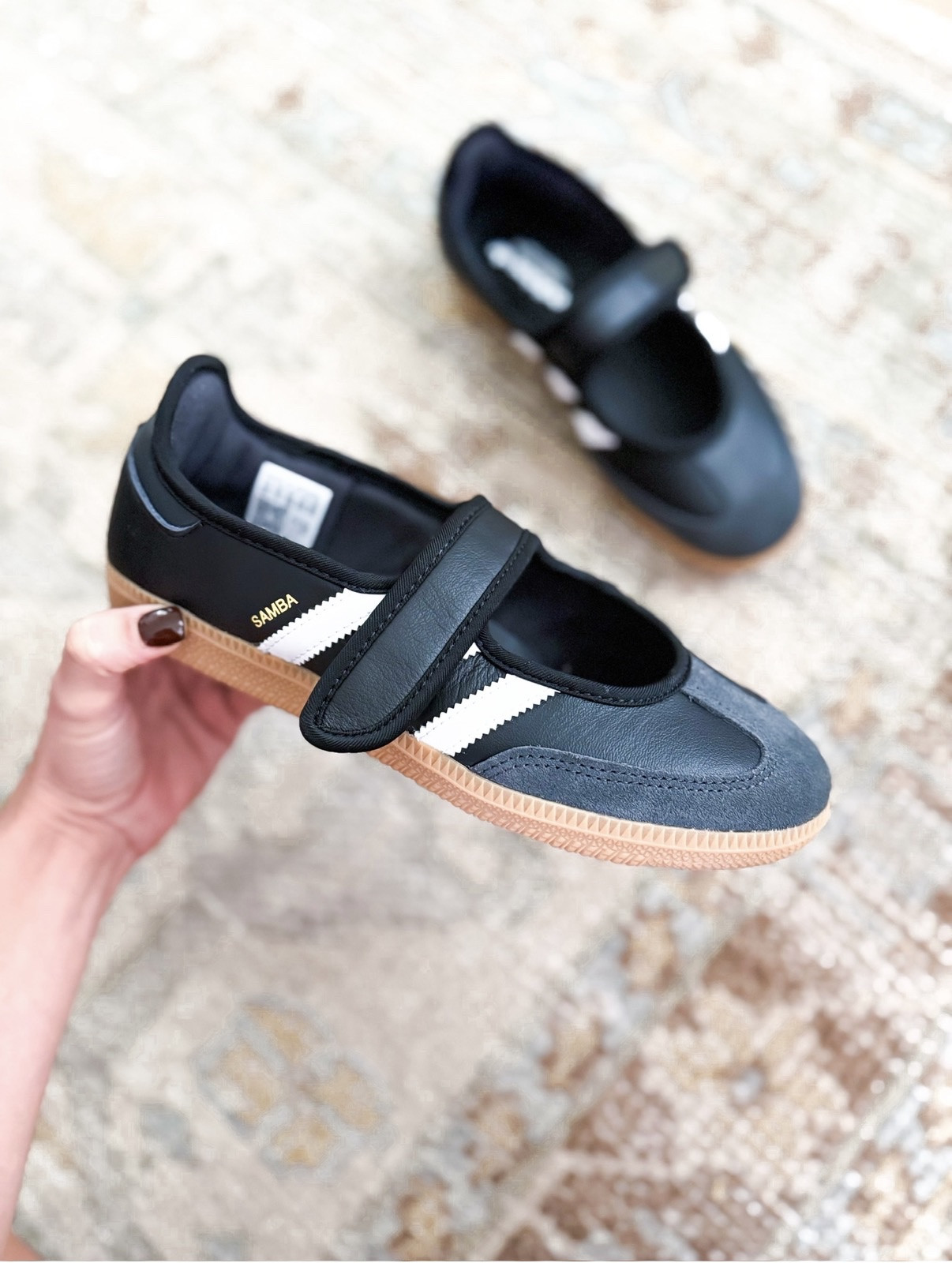 Sneakers I’m excited to wear in 2026! Ballet sneakers. White sneakers. Travel shoes. Travel sneakers. Adidas shoes. Adidas Samba Jane in white and black - runs a smidge big but I didn’t size down because you can tighten strap

#LTKTravel #LTKGiftGuide #LTKActive