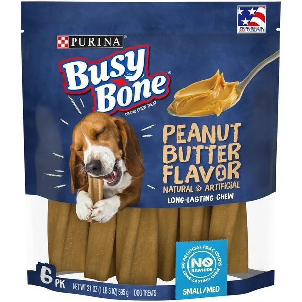 Purina Busy Bone Peanut Butter Chew Treats for Dogs, 21 oz Pouch | Walmart (US)