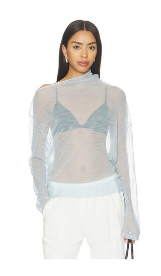 Belle Anna Reve Long Sleeve Sweater in Blue. - size S | Revolve Clothing (Global)