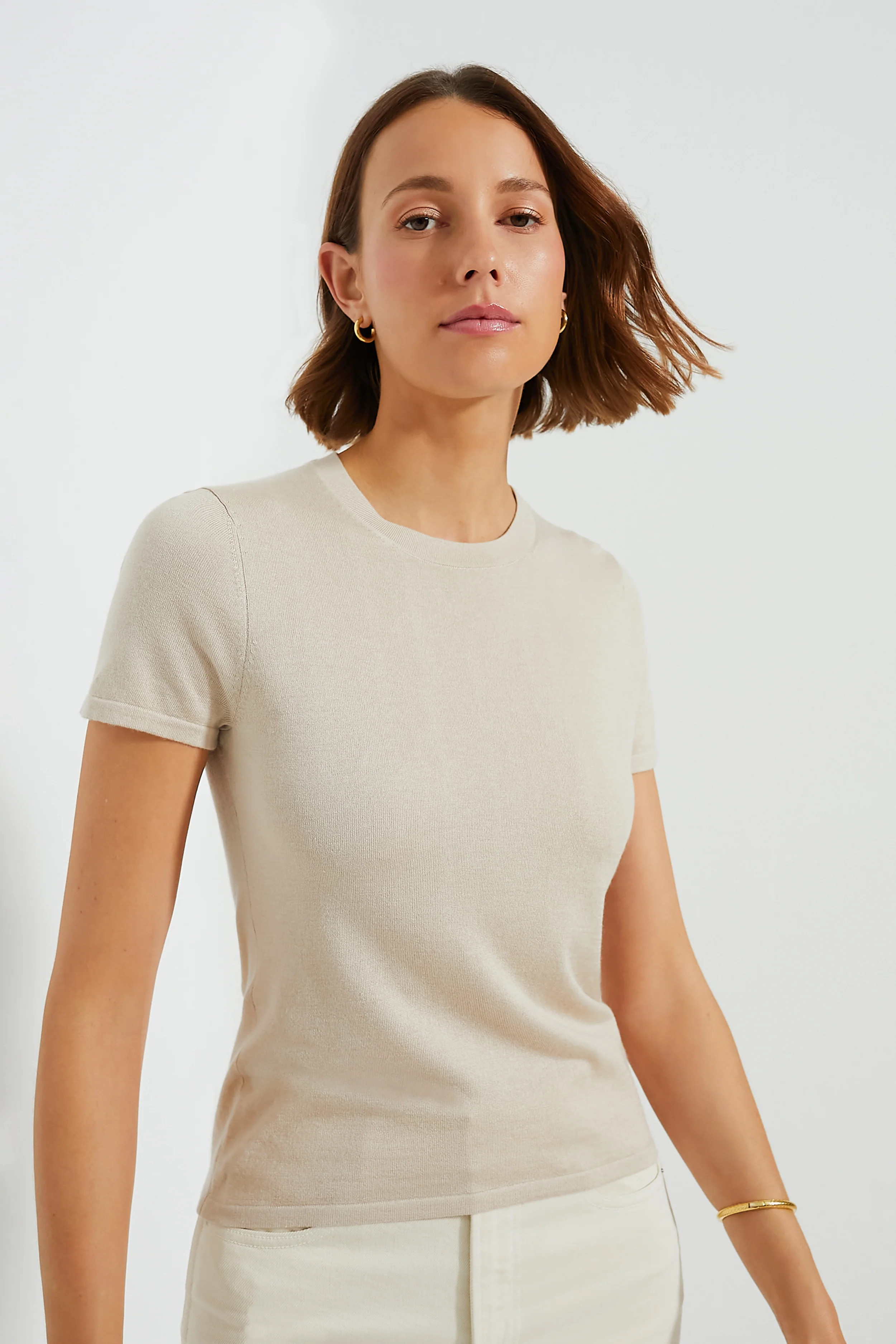 Sandstone Cashmere Silk Blend Katie Tee | Tuckernuck (US)