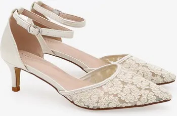 Claudia Crochet Lace pointed toe Wedding Kitten Low Heel | Nordstrom