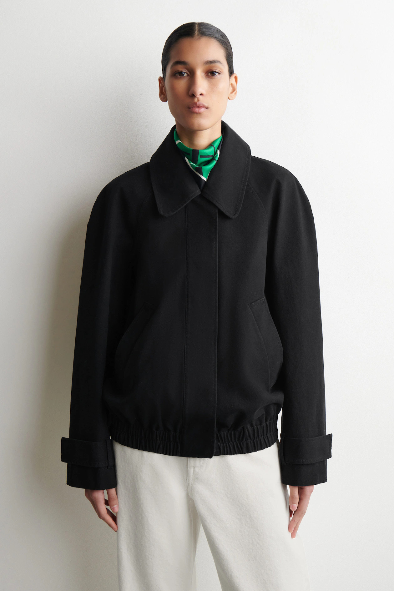 ROUNDED COTTON BLOUSON JACKET - BLACK | COS CA | COS (EU)