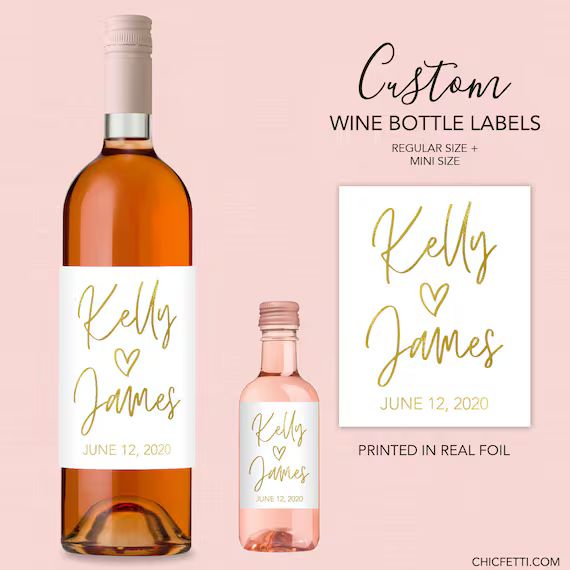 Personalized Wedding Wine Bottle Labels, Custom Wine Bottle Labels for Wedding, Personalized Wedd... | Etsy (US)