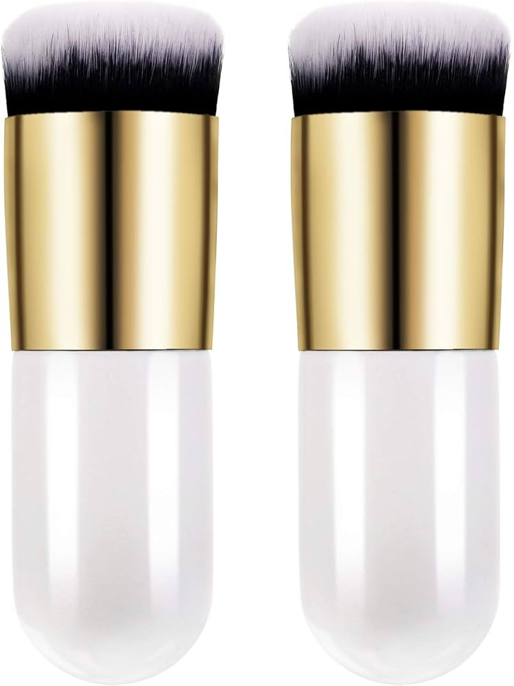 2 Pieces Foundation Brush Chubby Makeup Brush Kabuki Makeup Brush Travel Powder Brush for Blendin... | Amazon (US)