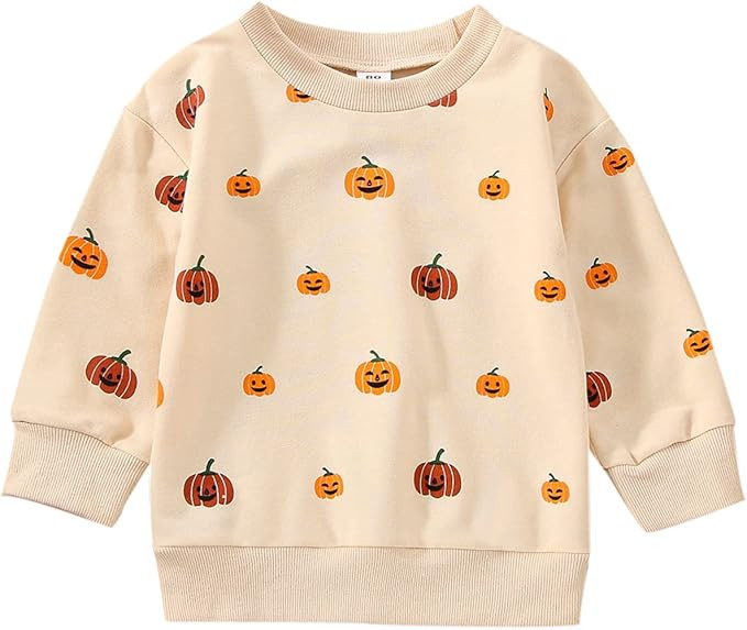 Toddler Infant Baby Girl Boy Halloween Outfit Pumpkin Sweatshirt Oversized Onesie Bubble Romper S... | Amazon (US)