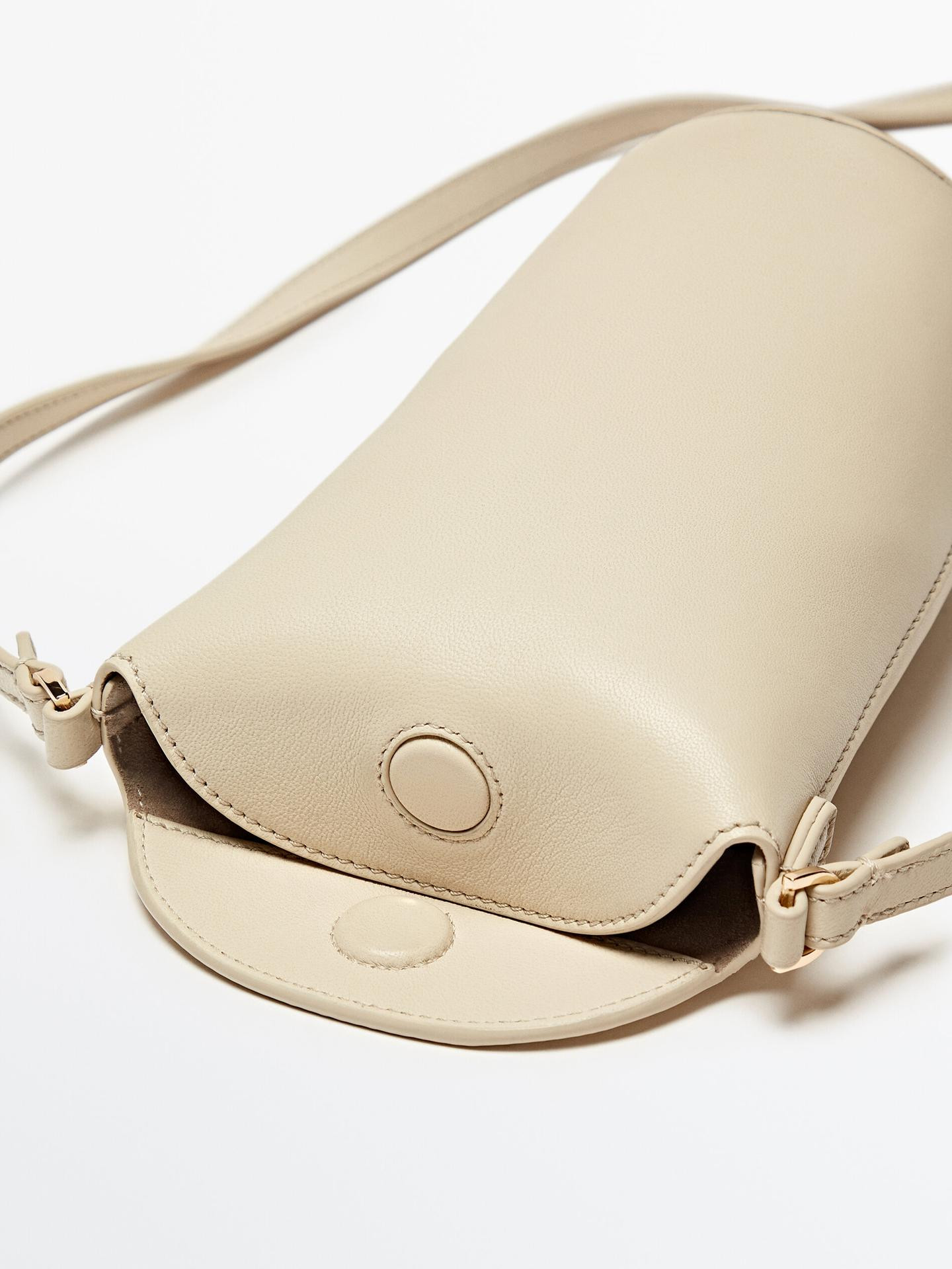 Vertical nappa leather mini crossbody bag | Massimo Dutti US