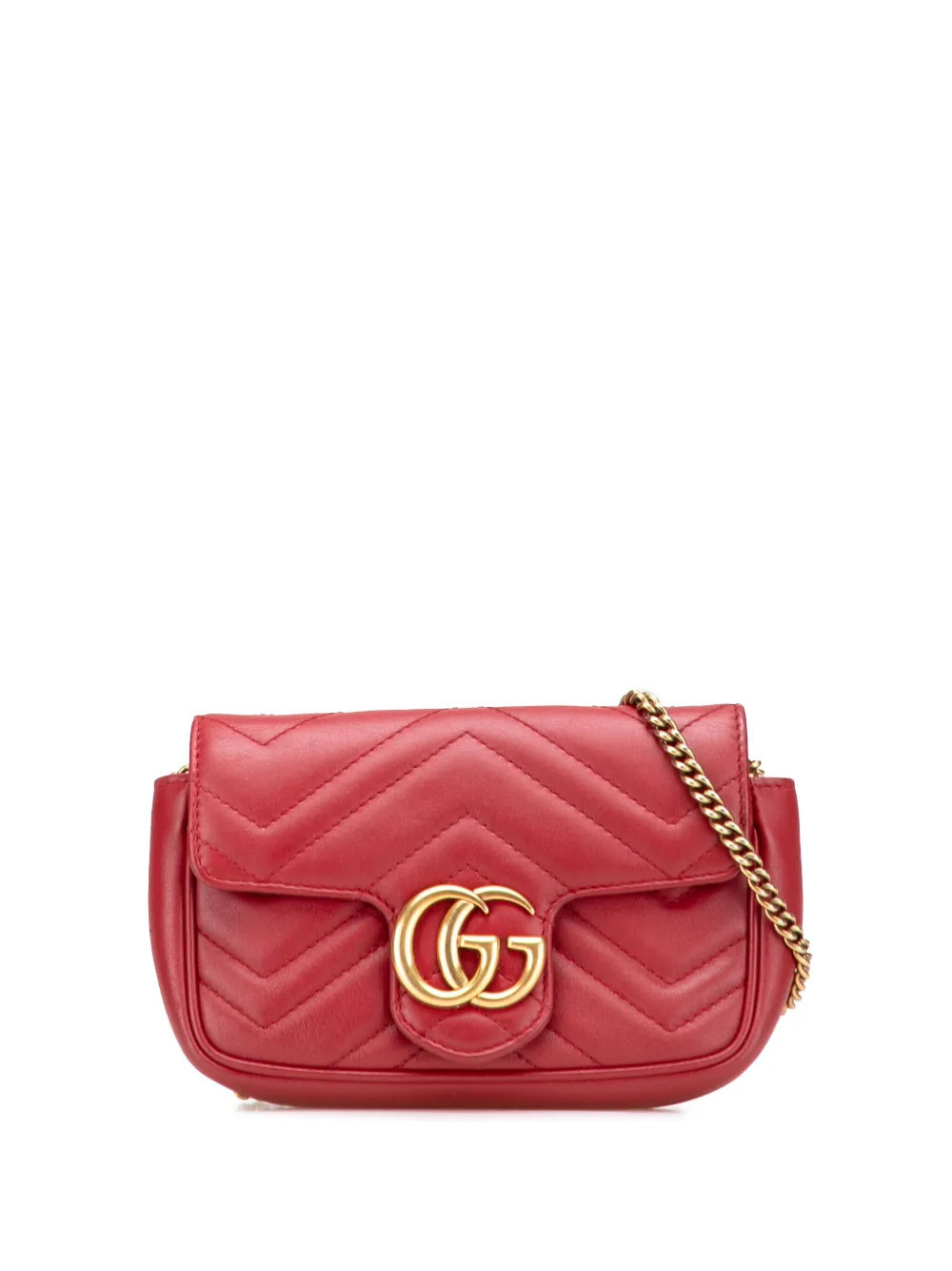 Gucci Pre-Owned 2016-2025 Super Mini GG Marmont Matelasse Leather Flap crossbody bag - Red | Farfetch Global