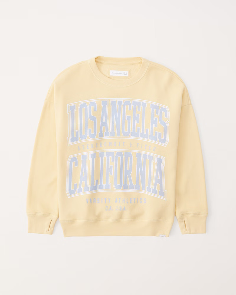 legging-friendly graphic crew sweatshirt | Abercrombie & Fitch (US)