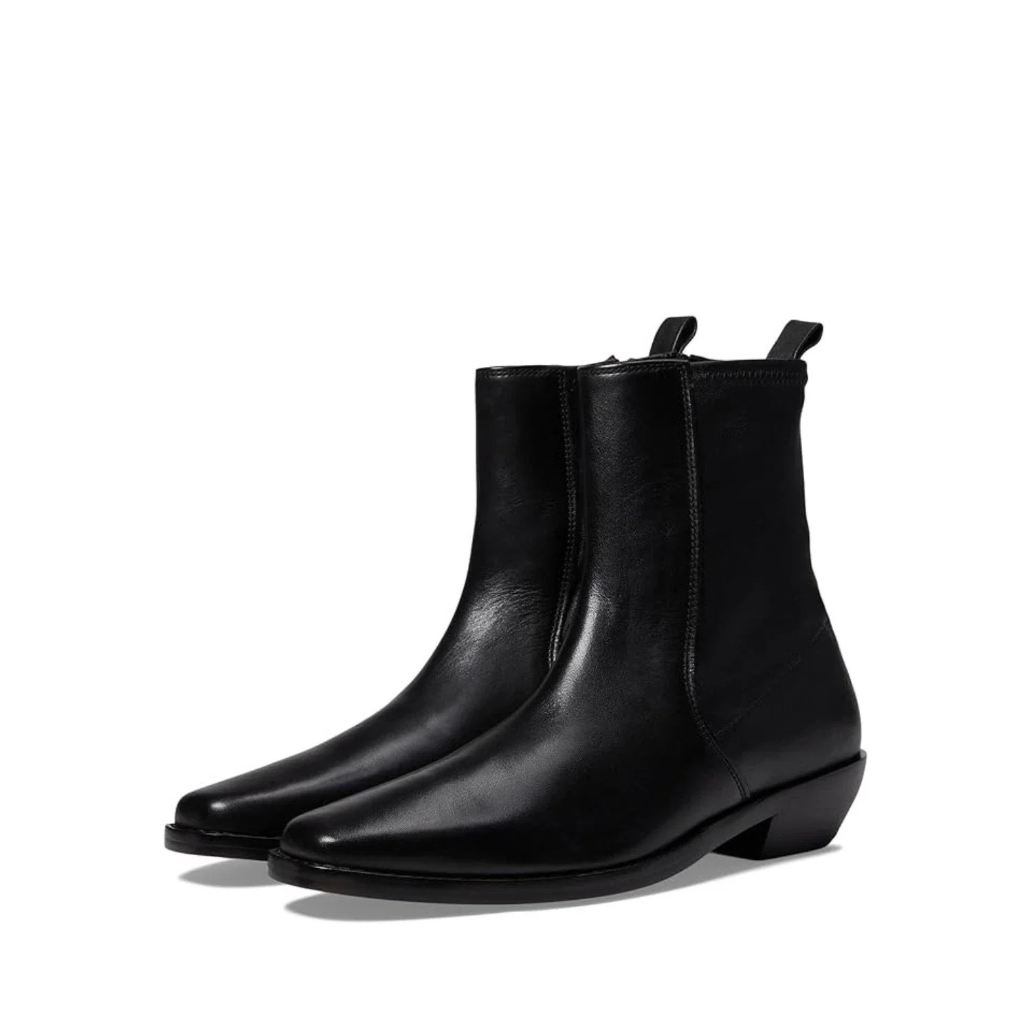 Women's Madewell the Idris Boots True Black Leather Ankle Bootie VER943 | Shop Simon