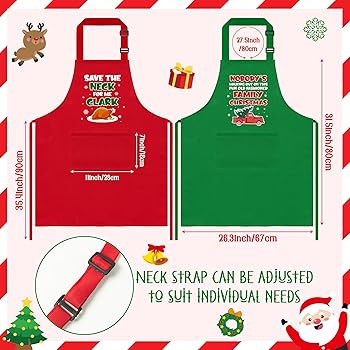 Christmas Matching Aprons for Couples - 2Pcs Adjustable Kitchen Apron with Pockets Christmas Vaca... | Amazon (US)