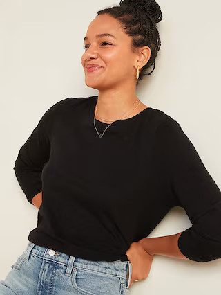 EveryWear Slub-Knit Long-Sleeve Tee for Women | Old Navy (US)