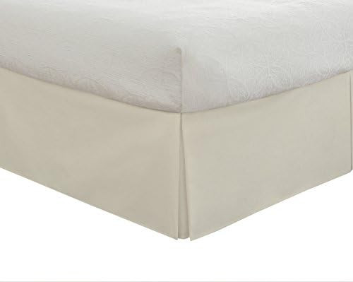Lux Hotel Tailored Bed Skirt Classic 14" Drop Length Pleated Styling, Queen, Ivory | Amazon (US)