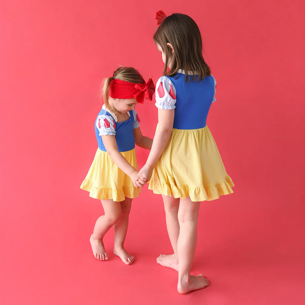 Disney Princess Blue Ruffled Girl Twirl Dress | Snow White | Posh Peanut