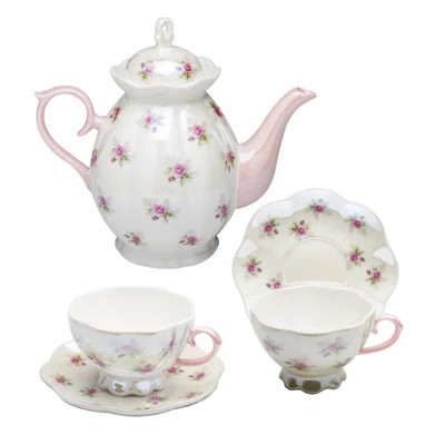 Grace's Tea Ware Petite Rose Luster Pink 3-Piece Tea Set | Wayfair North America