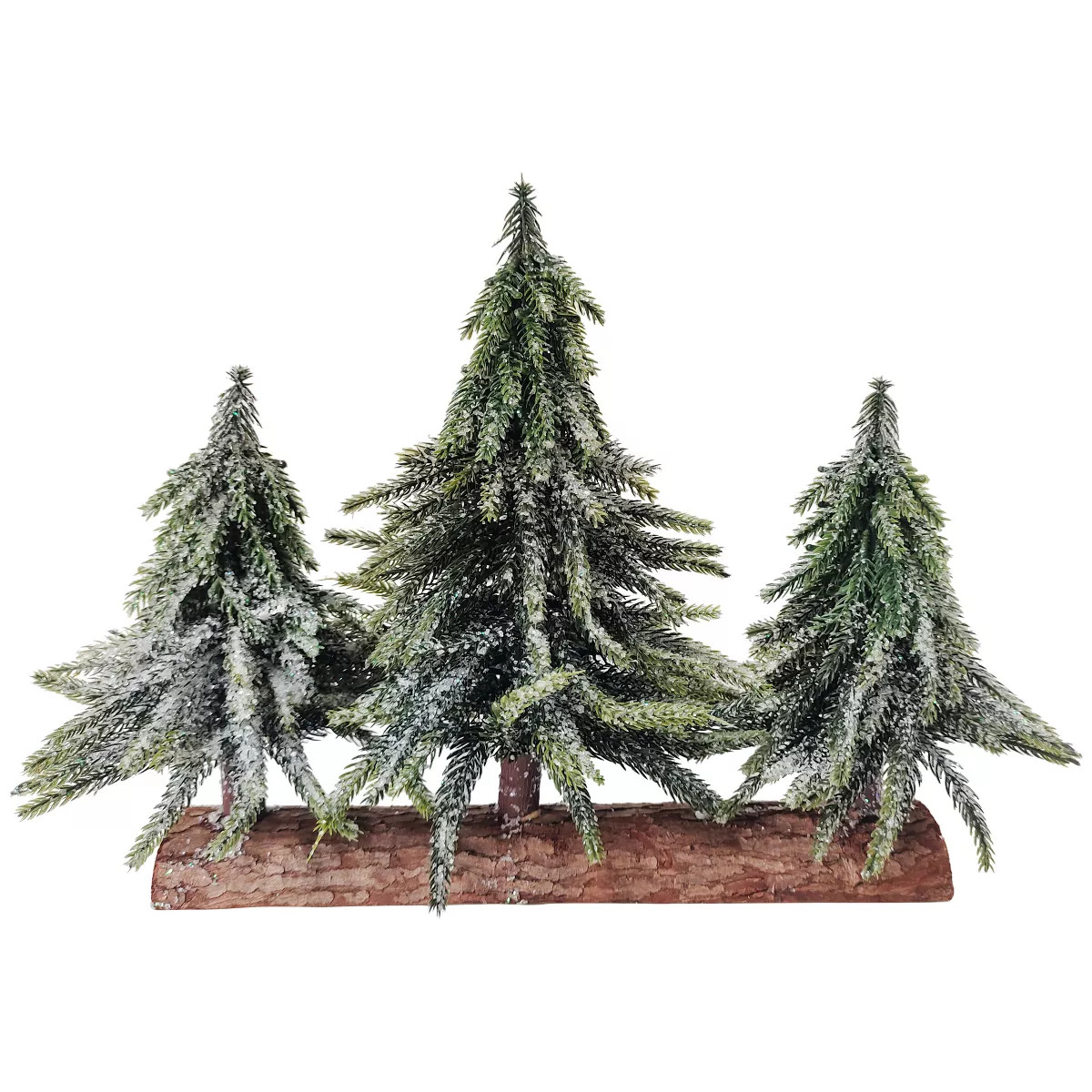 Northlight Frosted Downswept Pine Tree Trio Christmas Decoration - 11" | Target