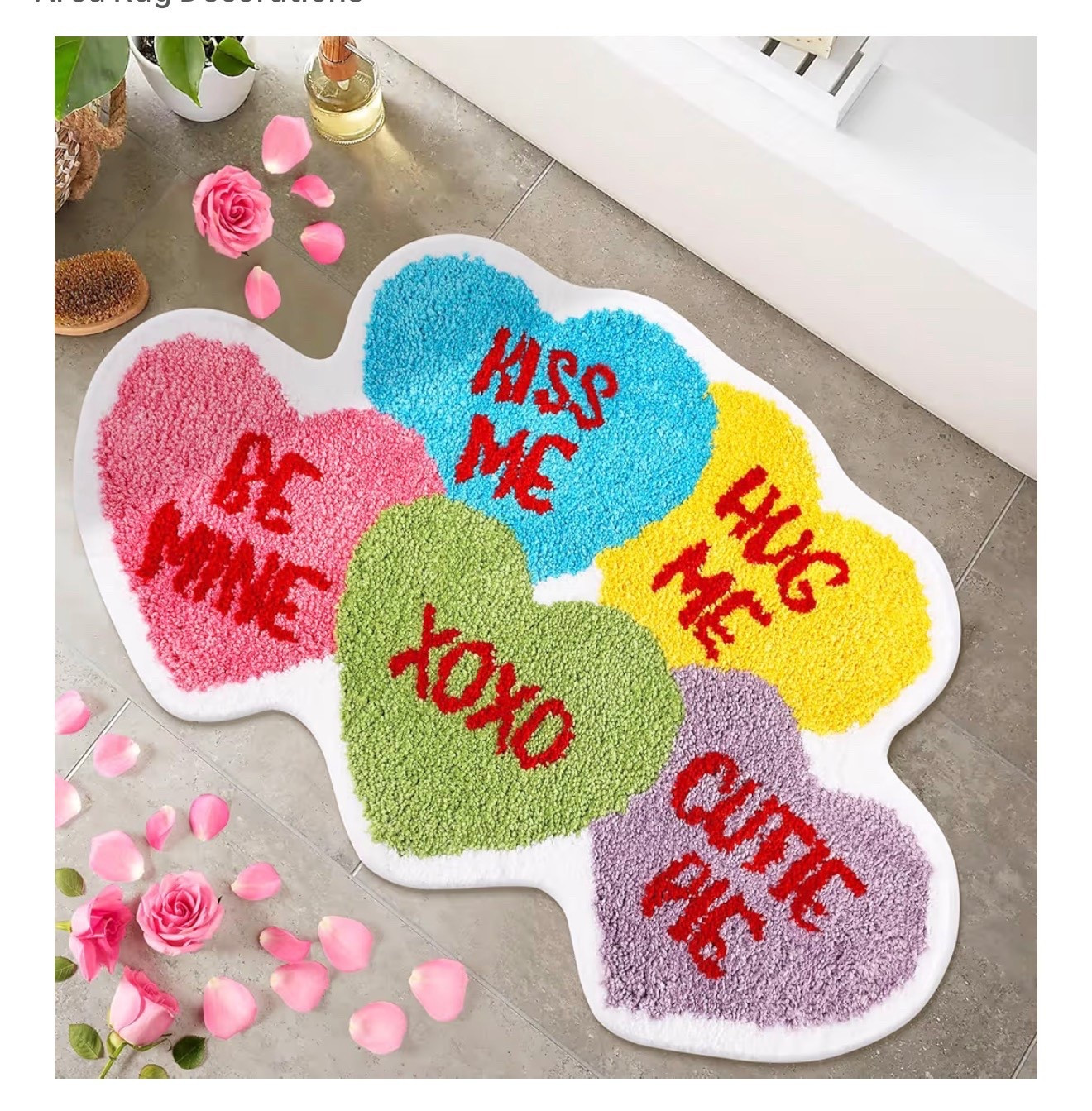 Percozzi Conversation Heart Bathroom Rug Valentine Tufted Non-Slip Water Absorbent Bath Rug for Bathroom Shower Tub Kitchen Area Rug Decorations

#LTKSeasonal #LTKFindsUnder50 #LTKHome
