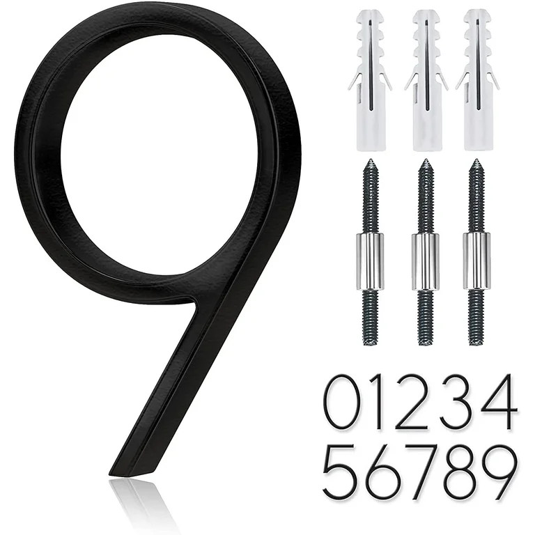 5" Floating House Number Outside, Metal Modern House Numbers Sign, Garden Door Mailbox Decor Numb... | Walmart (US)