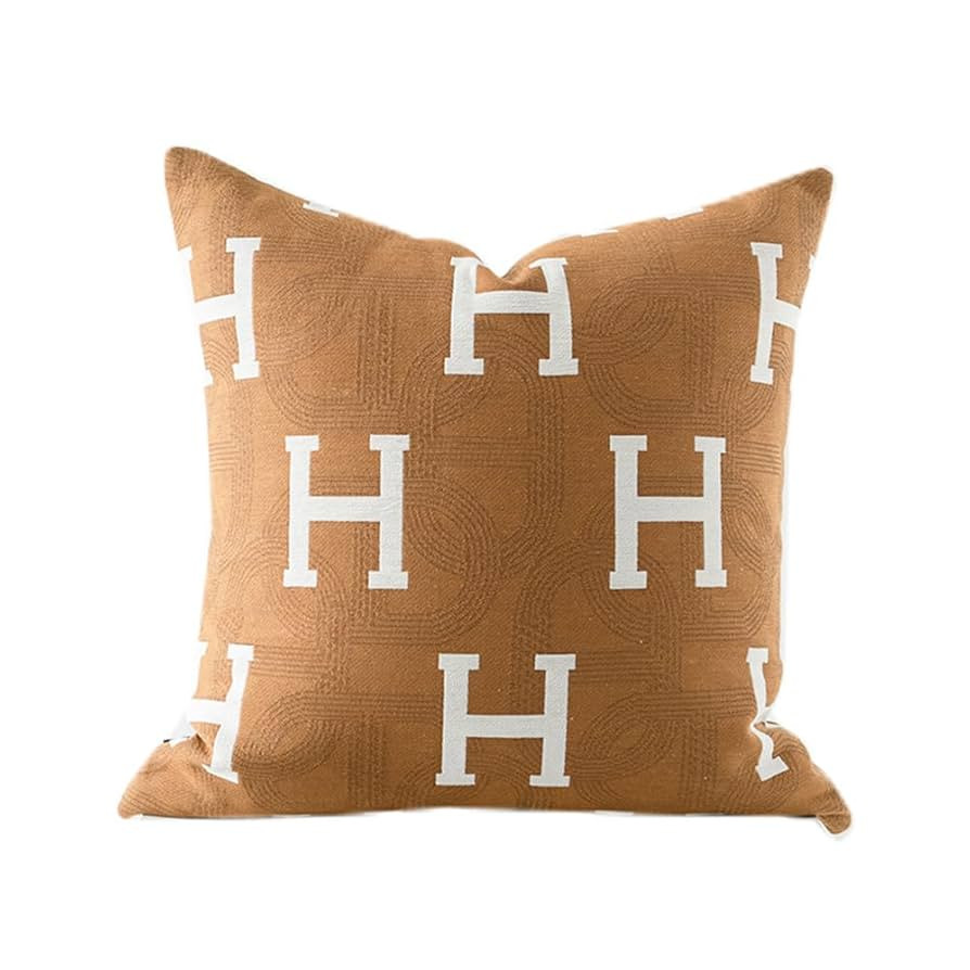 Croker Horse 20x20'' Inches Throw Pillow Cushion Cover - H Letter Embroidery Modern Fashion Style... | Amazon (US)
