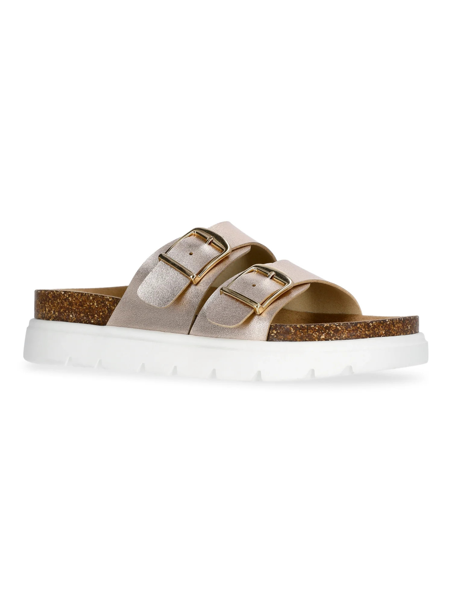 Weekend Academy Girls Double Buckle Platform Sandals | Walmart (US)