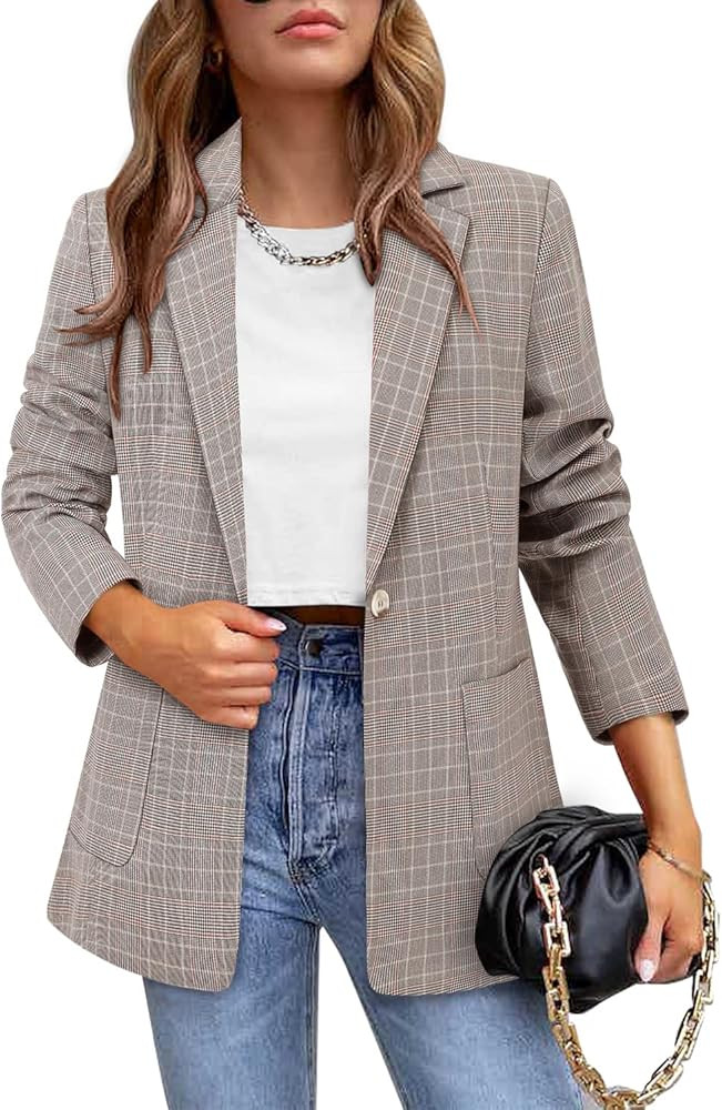 CHICZONE Women Long Sleeve Blazers Casual Open Front Lapel Work Office Blazer Jackets | Amazon (CA)