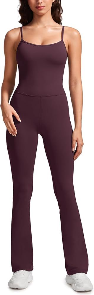 CRZ YOGA Butterluxe Flare Jumpsuits for Women Spaghetti Strap Workout Athletic Onesie Square Neck... | Amazon (US)