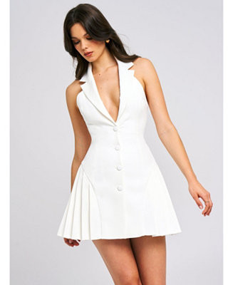 Women's Reyna Backless Pleated Mini Blazer Dress | Macy's