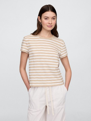 ForeverSoft Stripe Shrunken Crewneck T-Shirt | Gap Factory