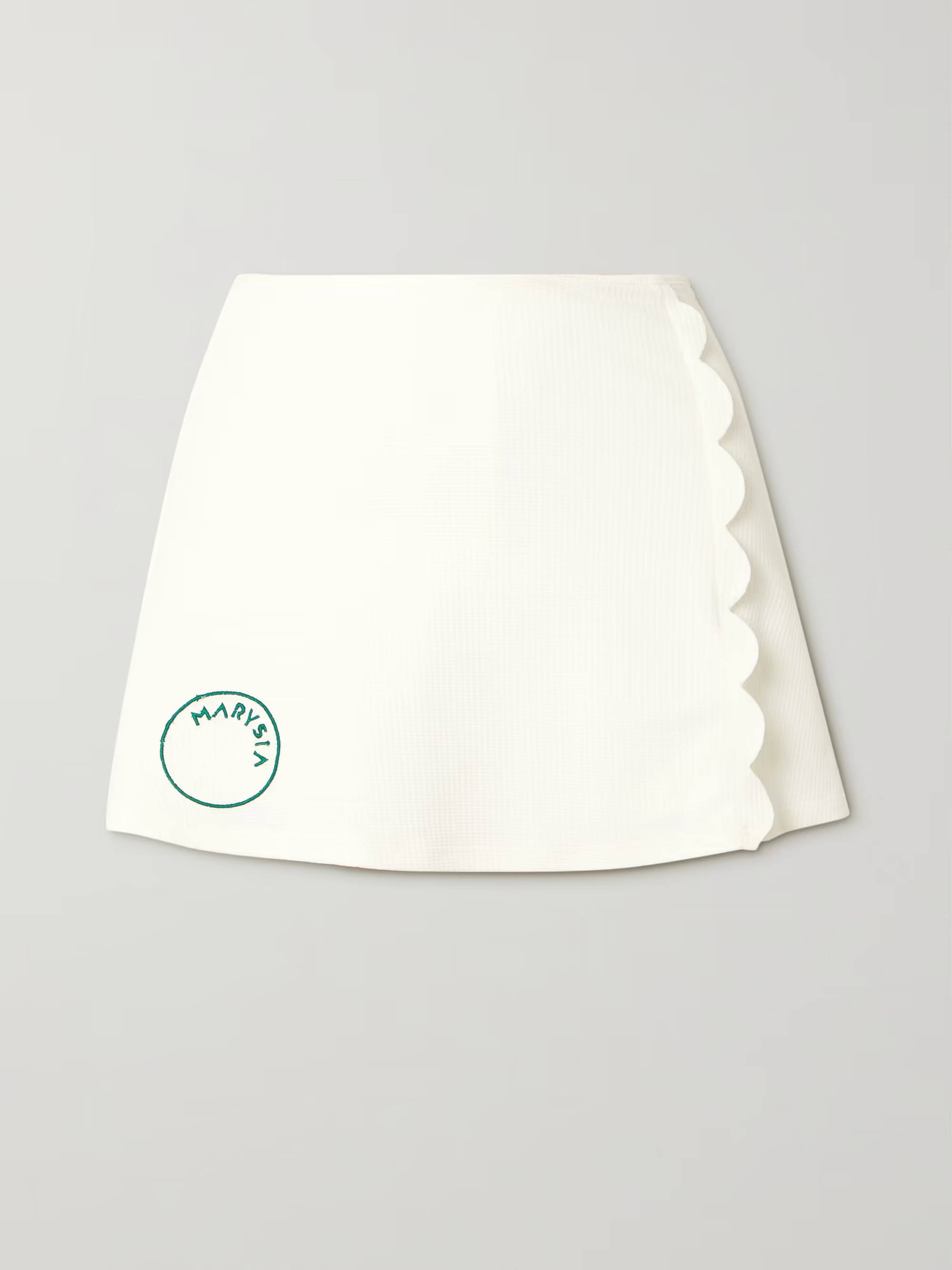 + NET SUSTAIN Steffi scalloped stretch recycled-seersucker tennis skirt | NET-A-PORTER (US)