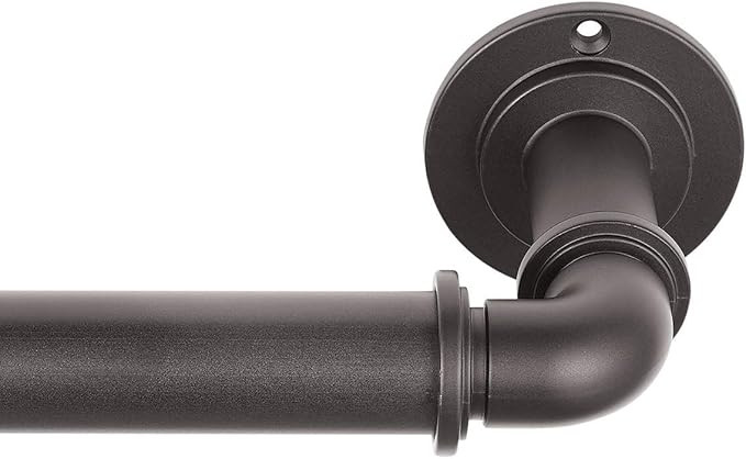MODE Industrial Room Darkening Collection 1 1/8" Diameter Industrial Curtain Rod Set with Steel W... | Amazon (US)