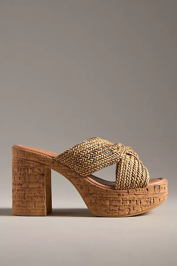 Adorned Cork-Bottom Platform Heels | Anthropologie (US)