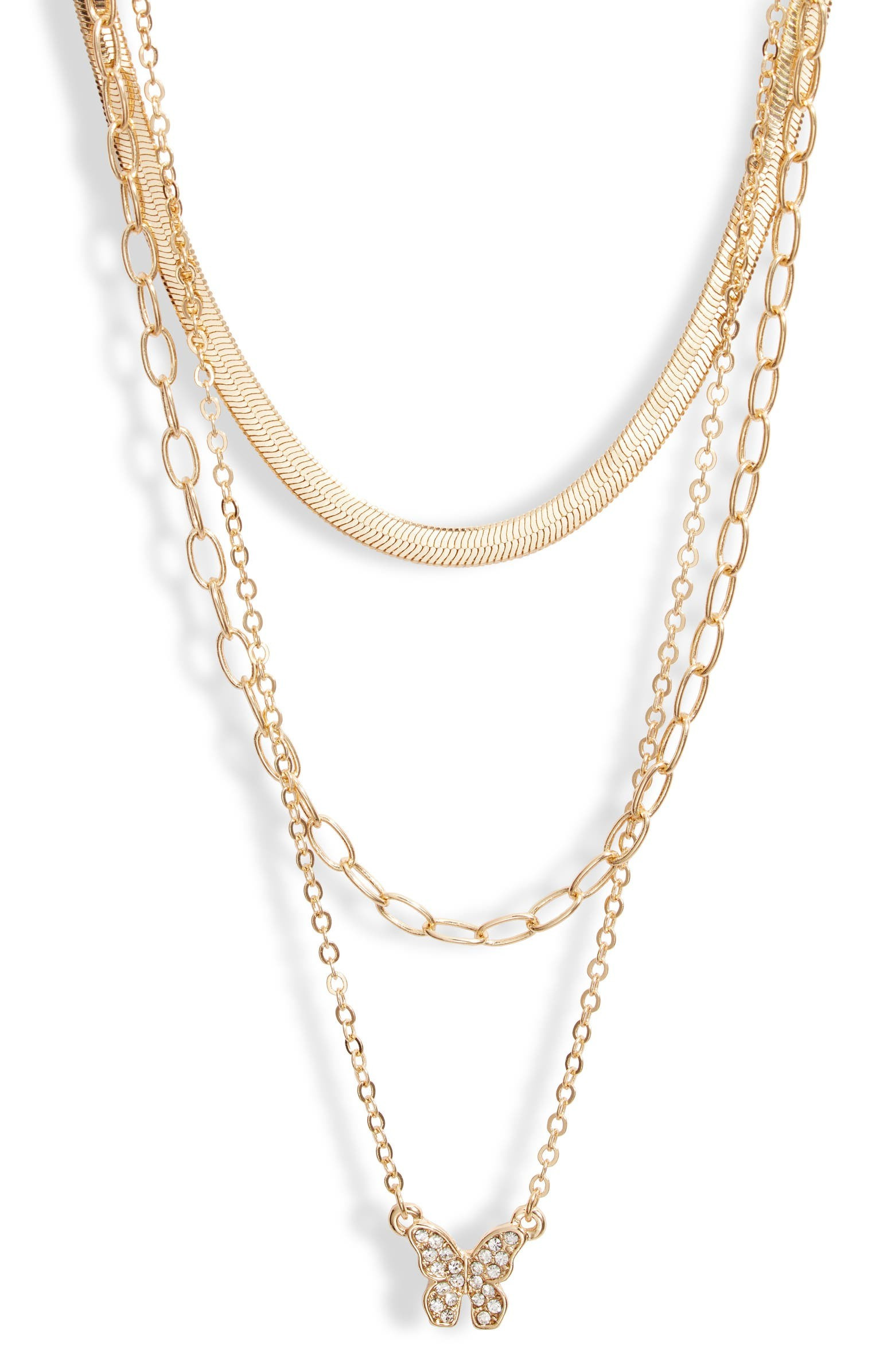 BP Multi Layer Chain Butterfly Pendant Necklace | Nordstrom | Nordstrom
