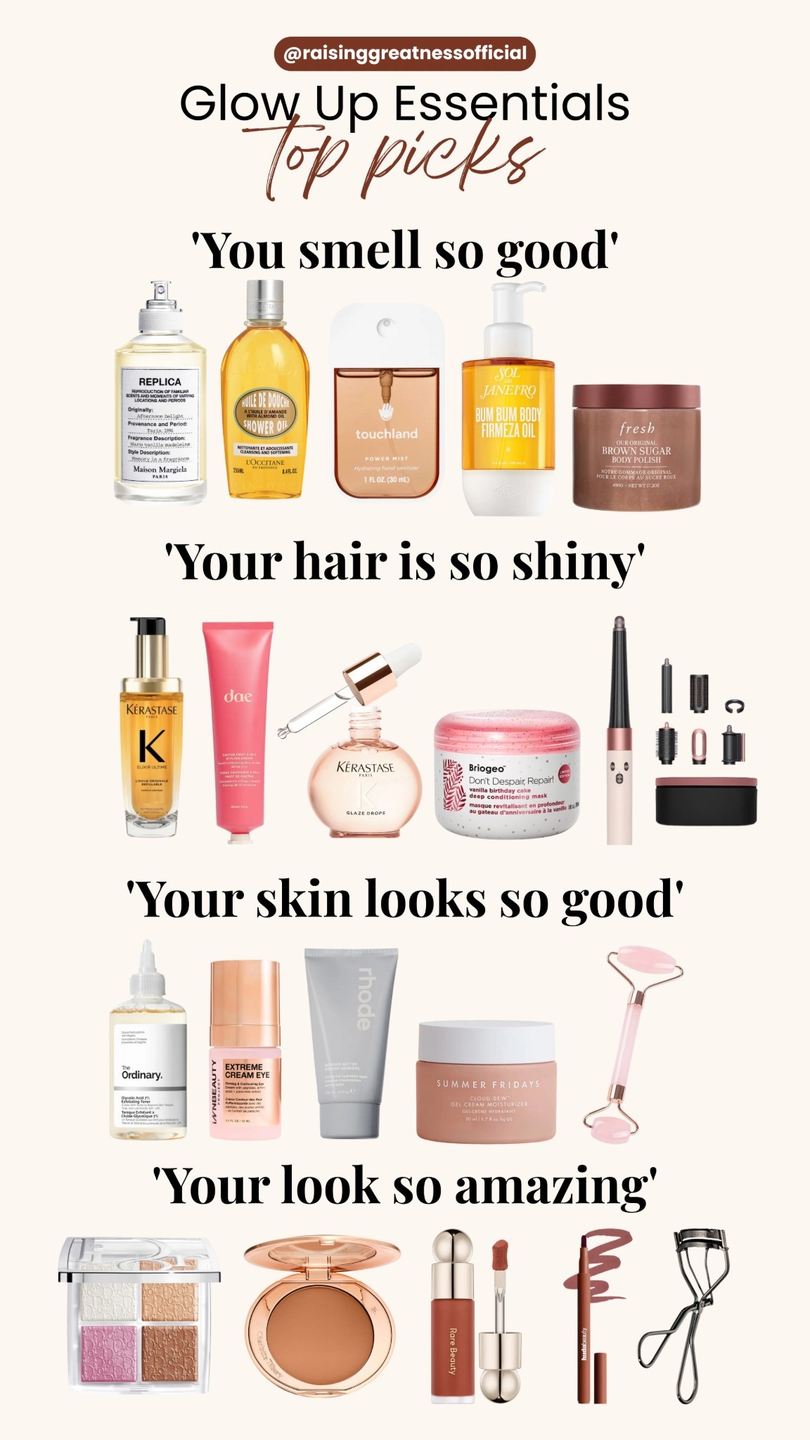 Glow Up Essentials Top Picks ✨💄

Level up your self care routine with these Glow Up Essentials ✨ From shiny hair and glowing skin to smelling absolutely amazing, these beauty must haves will keep you looking and feeling your best. Perfect for everyday glam, self care routines, and gifting ideas for the girlies 💕✨

#GlowUpEssentials #BeautyFinds #SelfCareRoutine #GlowUpTips #BeautyFavorites #SkincareEssentials #HairCareFavorites #SmellGoodAlways #MakeupMustHaves #BeautyInspo

#LTKGiftGuide #LTKBeauty #LTKHoliday