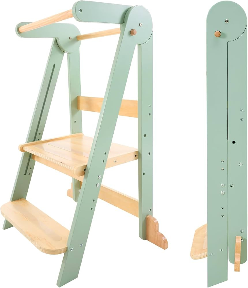 Nordi Foldable Toddler Kitchen Tower, Montessori Kitchen Stools Helper, Standing Tower with 3 Adj... | Amazon (US)