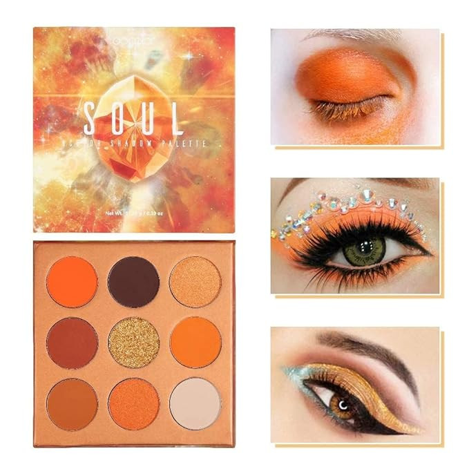 docolor Eyeshadow Palette 9Colors Orange Eyeshadow Gemstone Shadow Palettes Highly Pigmented Matt... | Amazon (US)