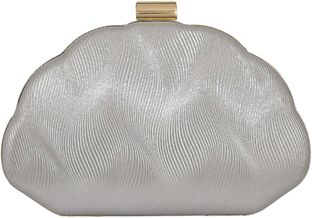 Milumia Women's Metallic Shell Clutch Purse Cocktail Wedding Guest Evening Handbags with Chain St... | Amazon (US)