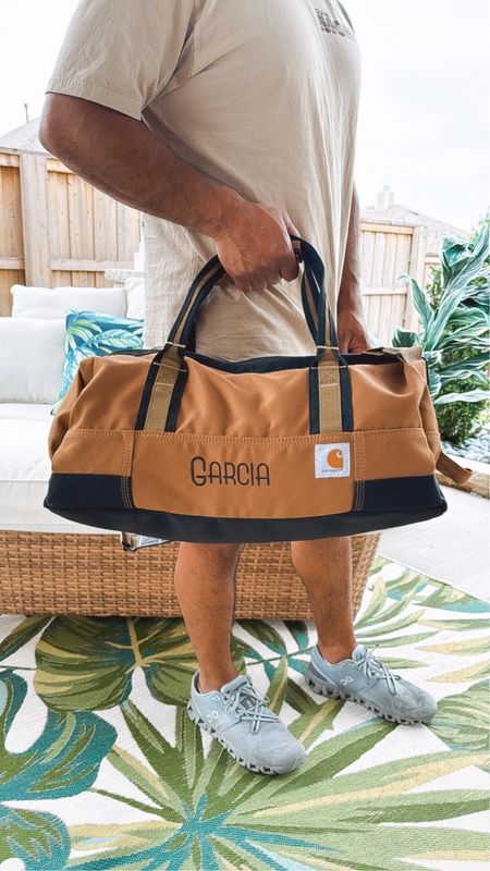Father’s Day gift idea from Etsy! Personalized carhart duffle bag for tools, travel, man stuff 