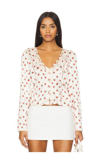 Free People Field Of Roses Top in Ivory. - size S | Revolve Clothing (Global)